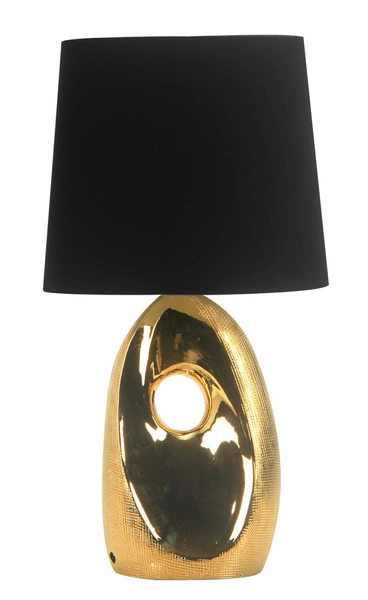 Lampa stołowa/nocna HIERRO 41-79916 złoty/abażur czarny 1x60W E27