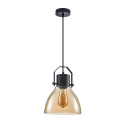 Lampa wisząca Darlena śr. 22cm E27 | czarny/bursztynowy