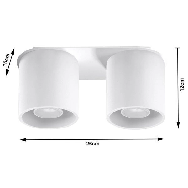 Lampa sufitowa Sollux Plafon ORBIS 1 aluminium biały 2x12 W LED, SL.0056