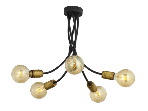 Nowoczesny Żyrandol LUCE PAT. wys. 40cm 5xE27 15W IP20 | Złoty