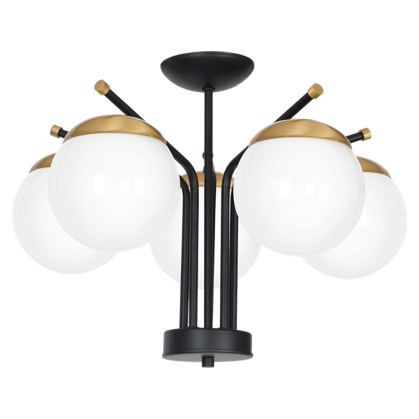 Lampa sufitowa nowoczesna żyrandol kula CARINA V czarny/biały śr. 60cm