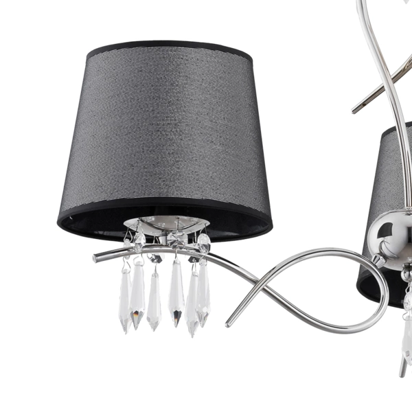 Żyrandol nowoczesny BARON śr. 62cm chrom/szary