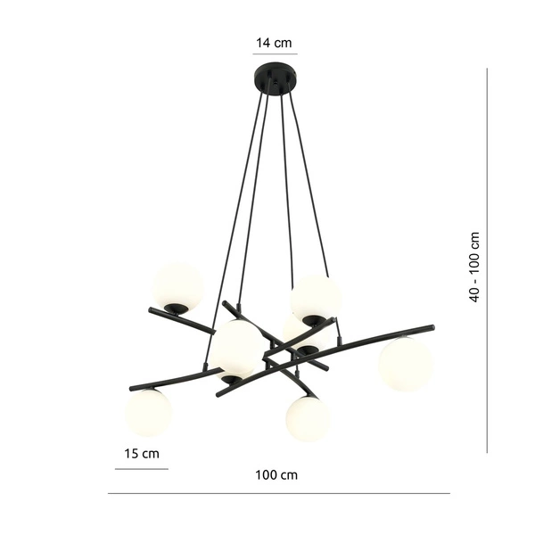 Lampa wisząca Emibig ESSA 8 OPAL 1201/8