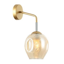 Nowoczesny kinkiet do salonu BORGO E27 wys. 26cm | złoty