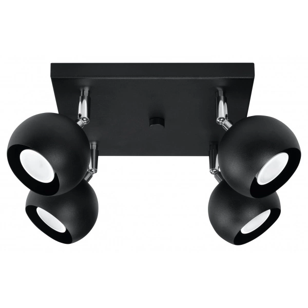 Nowoczesna lampa sufitowa OCULARE 4 SL.0446 Czarna 4xGU10