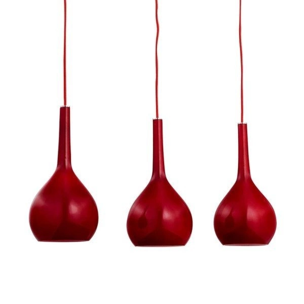 Lampa wisząca kropla listwa VETRO czerwona szer. 63cm