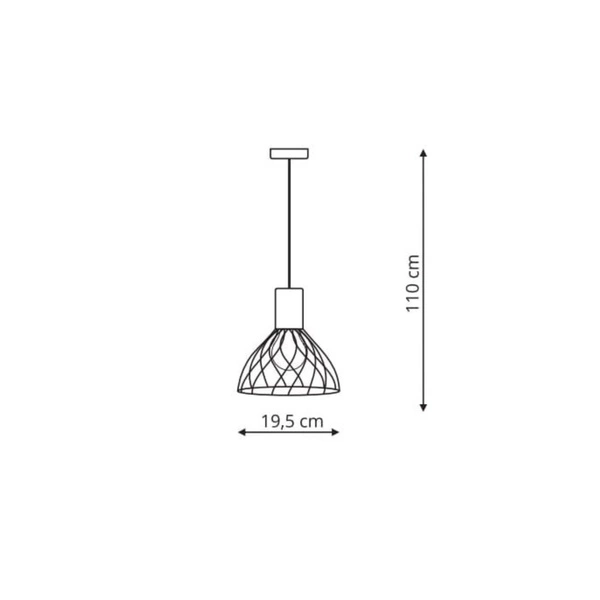 Lampa wisząca MODERNO, mała, czarny/drewno, 1x50W GU10