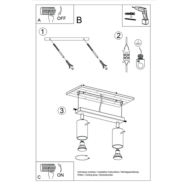 Plafon RING 2 beżowy