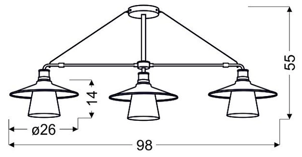 Lampa sufitowa LOFT 33-43115 czarna 3x60W E27