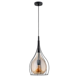 Lampa wisząca ALFA LOTUS DUO CZARNA 1xE27 25cm | 61282