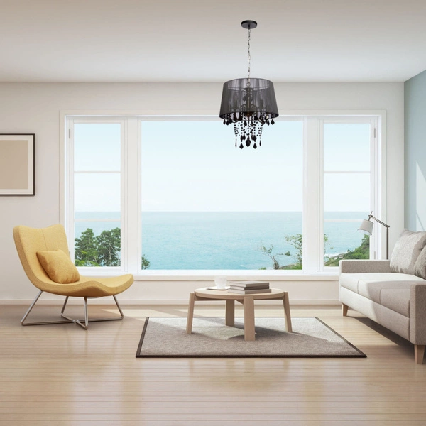 Lampa wisząca MONA, chrom/czarny, 3x40W E14