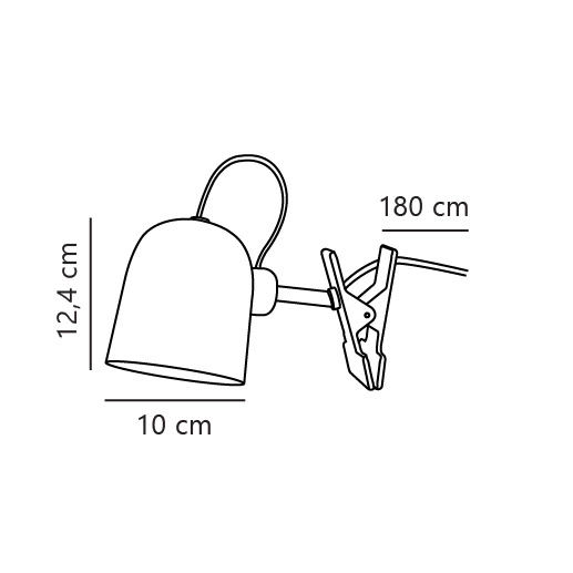 Lampa z zaciskiem ANGLE GU10 15W Metal | Czarny