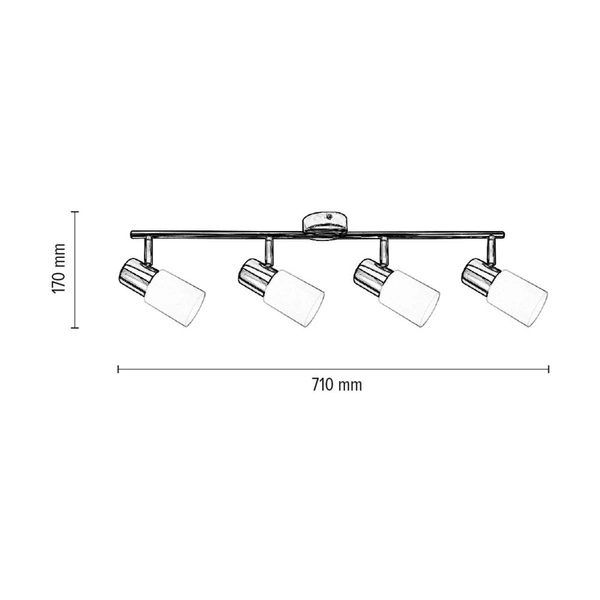 Lampa Sufitowa Kira 4xE14 Max.40W Chrom Metal/Białe Szkło 2220427
