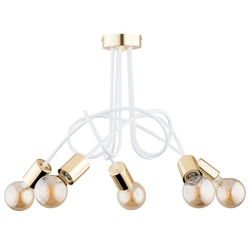 Lampa sufitowa ALFA TANGO BIAŁO-ZŁOTA 5xE27 55cm | 63211
