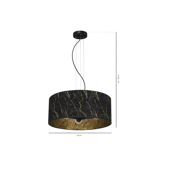 Lampa wisząca SENSO Black/Gold 3xE27 wys. 90cm | czarny złoty
