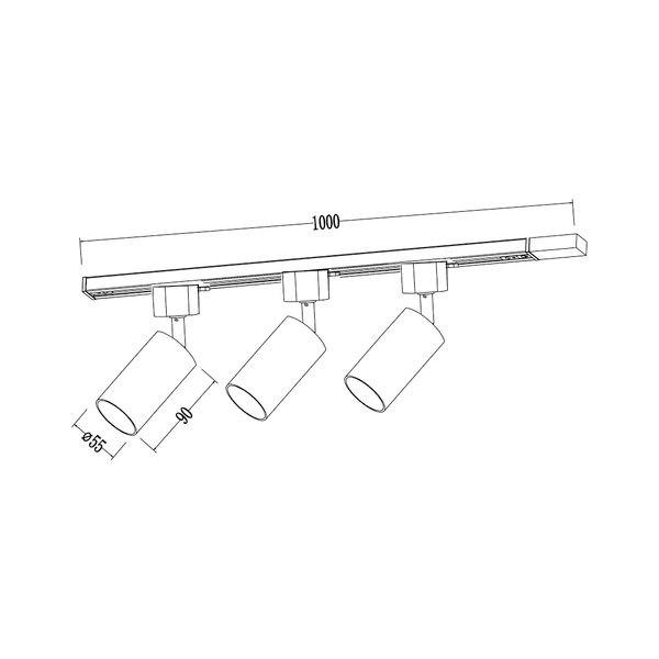 Zestaw Oprawa Tiger Track Biały 3xGU10 1m