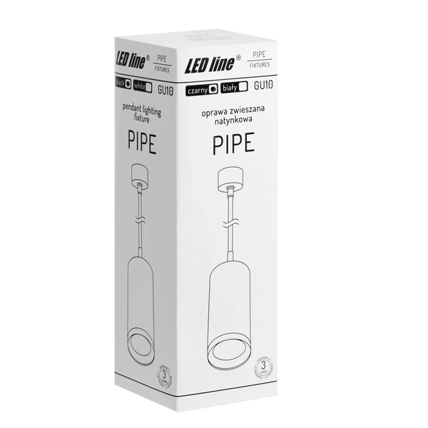 Nowoczesny reflektor zawieszany PIPE BLACK GU10 dł. 12cm | czarny