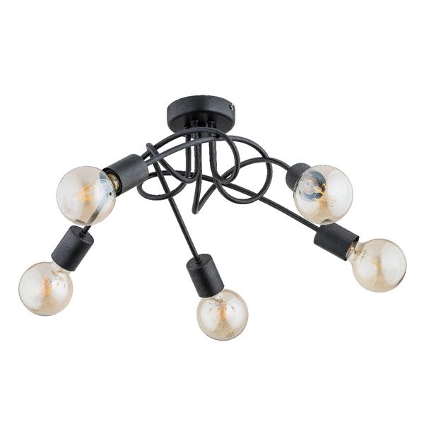 Lampa sufitowa ALFA TRAVERS CZARNA 5xE27 55cm | 61047
