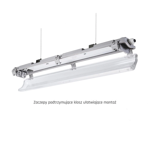 LIMEA LED TUBE SLIM HERMETYK G13 2x60 250V IP65 710x90x63 mm SZARY