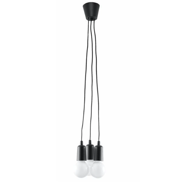 Lampa Wisząca DIEGO 3, PCV Czarna, E27 60W, SL.0573