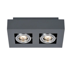 Spot sufitowy CASEMIRO dł. 25cm 2xGU10 | czarny/aluminium
