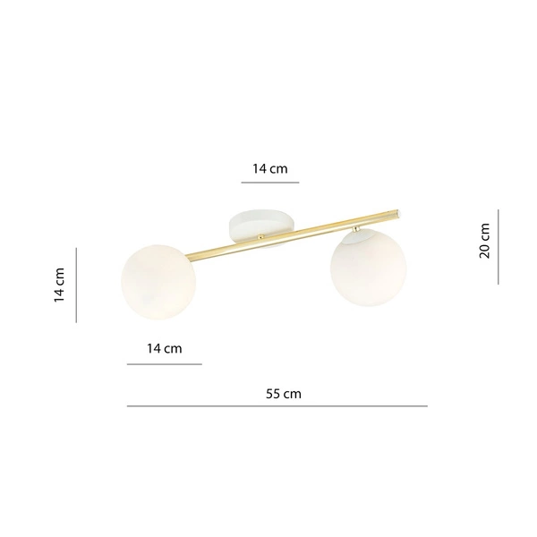 Lampa sufitowa Emibig SPLENDI 2 WH OPAL 1249/2