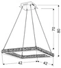 Lampa wisząca LORDS kwadrat, 31-34854, chrom, 24W LED, barwa zimna 6200-6500K