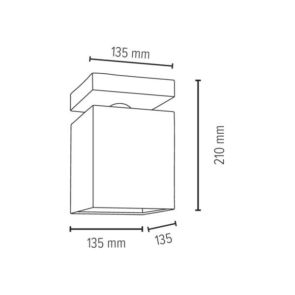 Lampa sufitowa GREAT 1-punktowa lampa o szarej betonowej podstawie z materiałowym abażurem 2241136 2241136