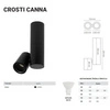 Lampa sufitowa spot reflektorek CROSTI CANNA L czarny