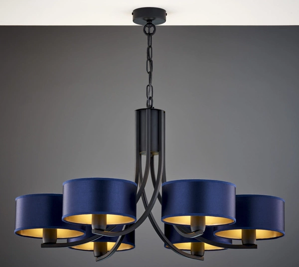 Klasyczny Żyrandol ARTHUR wys. 71cm 6xE27 15W IP20 | czarny