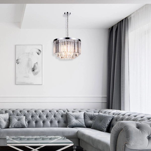 Lampa wisząca VETRO, chrom/transparentny, 5x60W E27