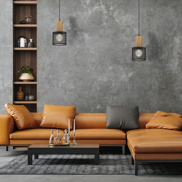 Lampa wisząca SOBRESA E27 | Czarna