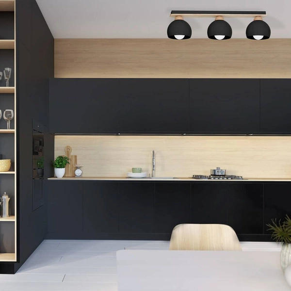 Lampa sufitowa nowoczesna DAMA czarny szer. 64cm