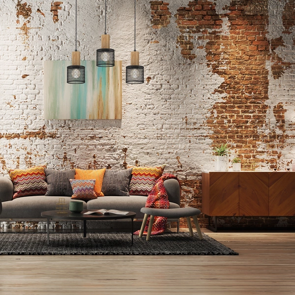 Lampa wisząca SOBRESA 3xE27 | Czarna