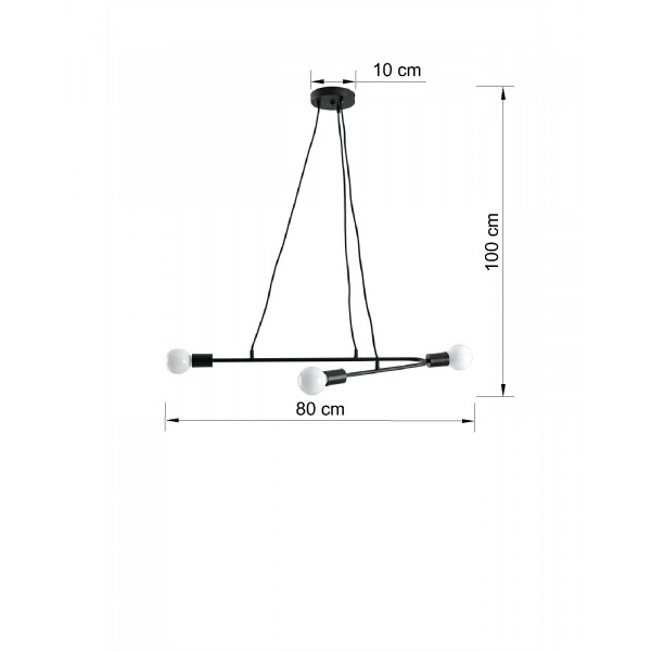 Lampa wisząca ASTRAL 3 SL.0616 czarna 3xE27