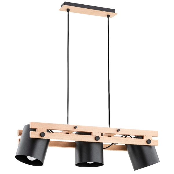 Lampa wisząca ALFA HAROM DREWNIANA 3xE27 62cm | 63054