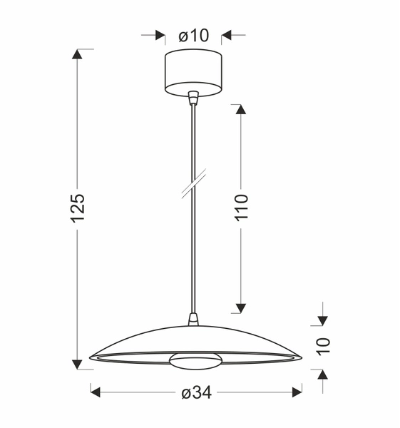 LAMPA WISZĄCA LUND 1 BIAŁY 114x34x34