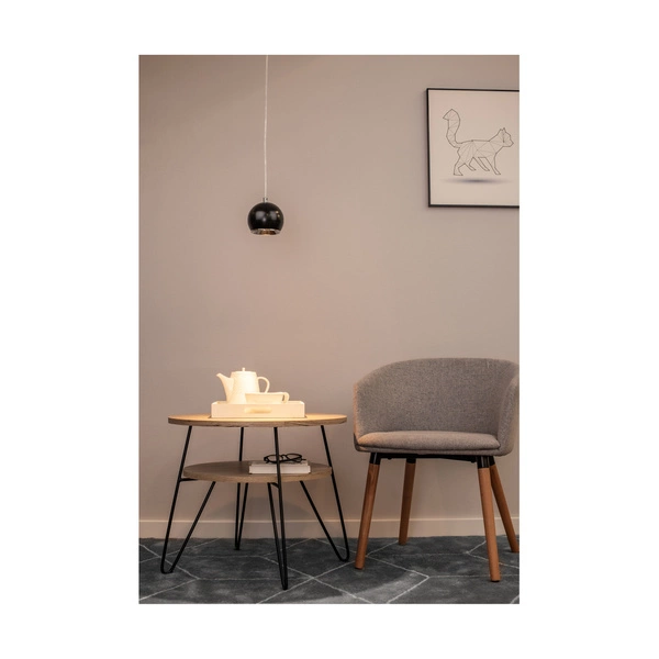 Lampa wisząca z drewna Ball w zestawie 1xLED GU10 5W Drewno bukowe z orzecha włoskiego/Czarny metal 5143176