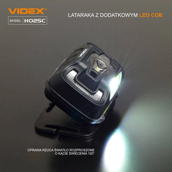 Latarka LED czołowa 5W IP65 5000K COB zasięg 74m | czarny