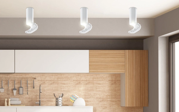 Lampa sufitowa TUBA 2282725 z regulowanymi pierścieniami, biała, 1x50W GU10