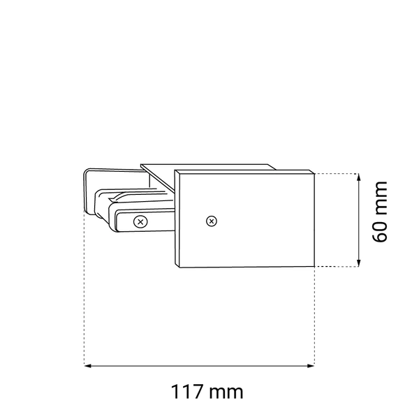 Zasilanie szynoprzewodu podtynkowego 1F 230V - Białe 6352 Antigo
