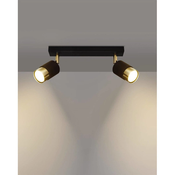 Lampa sufitowa (spot) NERO 2, SL.1070, czarny/złoty, 2x40W GU10