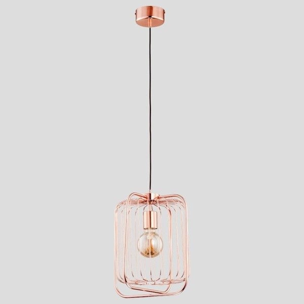 Lampa miedziana klatka ROLER II MIEDŹ 31cm