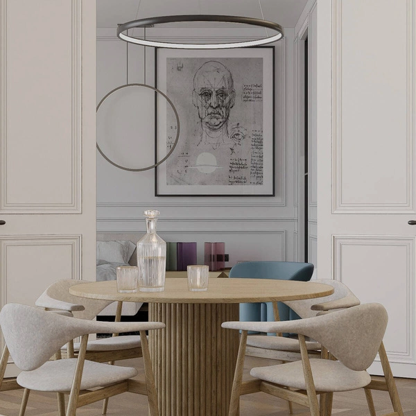 Midway lampa wisząca mała śr.60cm pierścień LED 40W | czarny