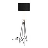 FLOAT LAMPA PODŁOGOWA CZARNO ZŁOTA 1X60W E27 ABAŻUR CZARNY
