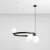 Aldex Stylowa lampa wisząca GARDA 4 RING BLACK 1099L1_R | Czarna