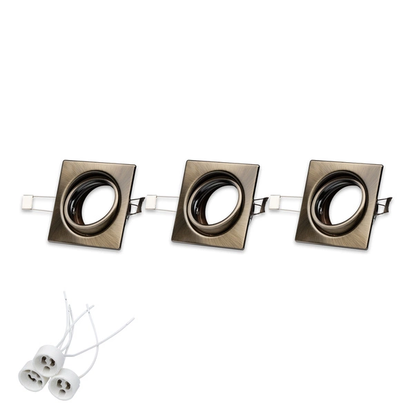 Cristaldream Zestaw opraw typu Downlight 3xGU10 Max.50W Patyna Metal 23050311