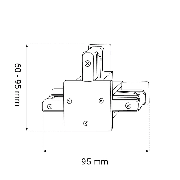 Łącznik T szynoprzewodu podtynkowego 1F 230V - Czarny 6347 Antigo