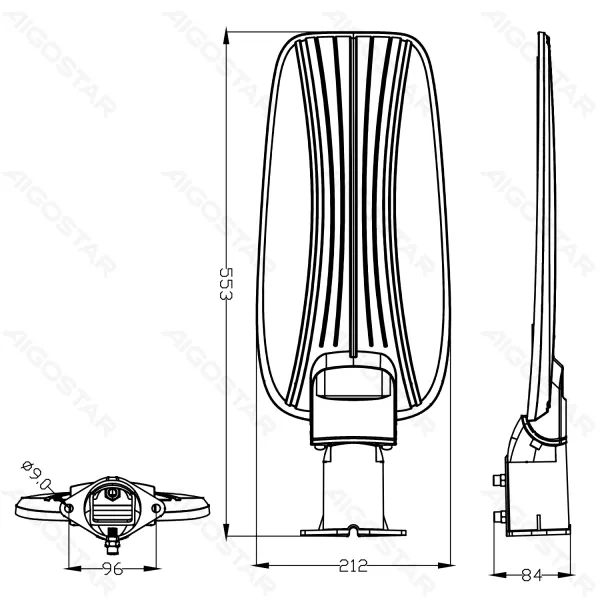Oprawa uliczna DOB SLIM LED STREET IP65 150W 6500K barwa zimna | szary
