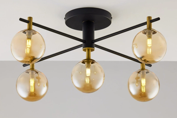 Nowoczesna Lampa sufitowa FIGARO wys. 34cm 5xG9 14W IP20 | Złoty